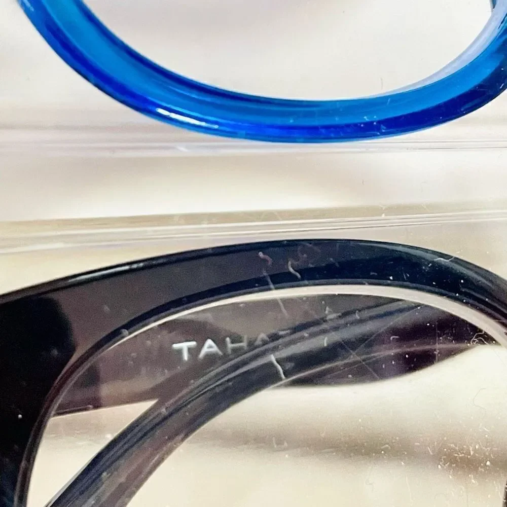NWT 3 Pack 2.50 TAHARI Premium Eye Reading Glasses Black, Blue & Brown & Striped